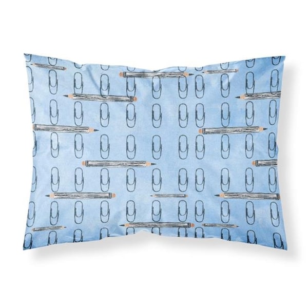 Carolines Treasures Carolines Treasures BB7540PILLOWCASE Watercolor Organized Paper Clips Blue Fabric Standard Pillowcase BB7540PILLOWCASE - main